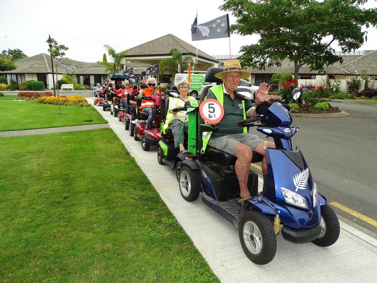 Scooting around town for the Oakwood Outlaws