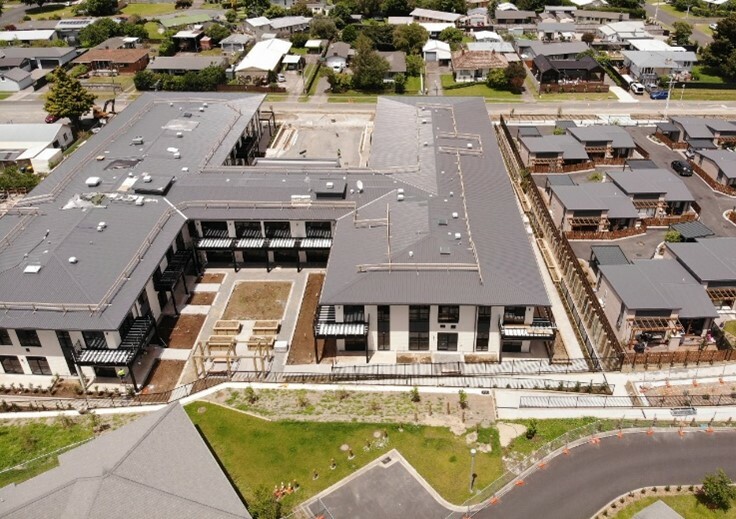 A view of the new Lauriston Park care centre near the end of development from above