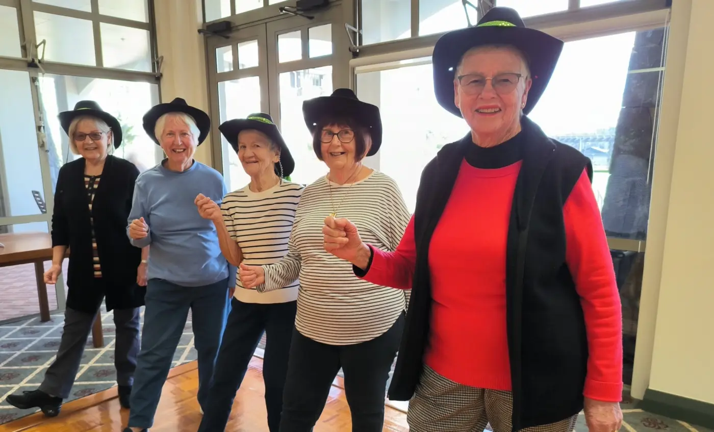 Residents toe the line with step shuffle