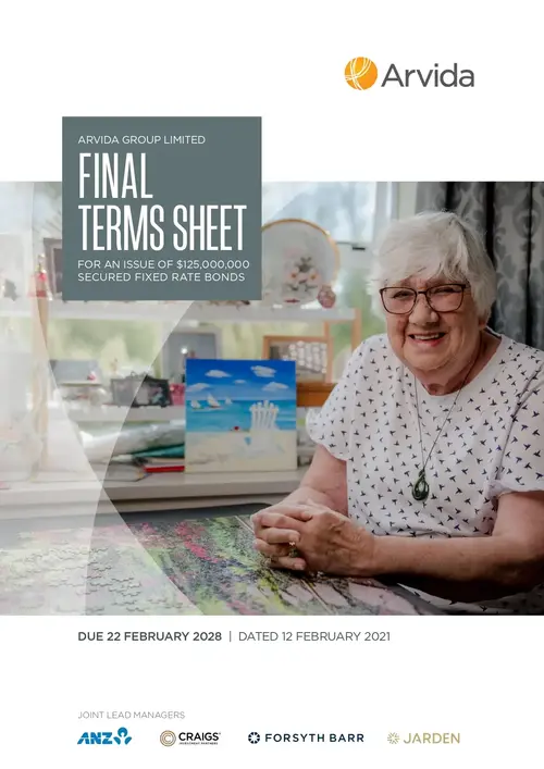 Final Terms Sheet